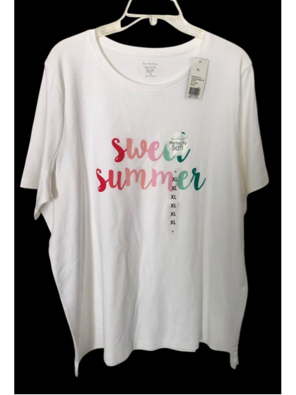 NWT Perfectly Soft “Sweet Summer” Graphic Tee Shirt 100% Cotton Beach Vibe XL
